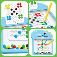 HKM-738387 Colorful Beads Magnetic Drawing Board for Kids - Educational Plastic Toy for Creative Learning