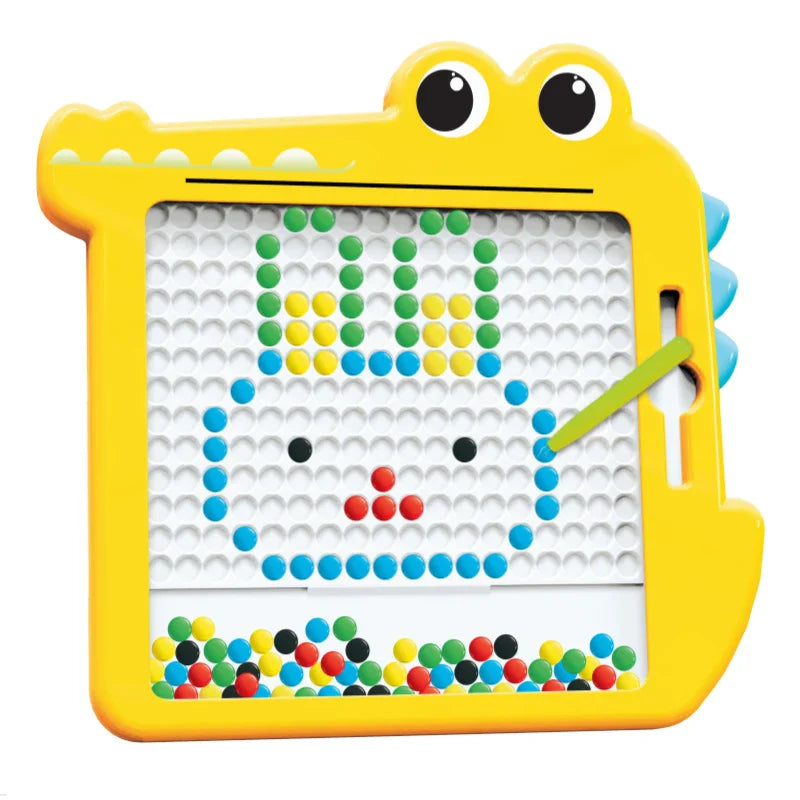 HKM-738387 Colorful Beads Magnetic Drawing Board for Kids - Educational Plastic Toy for Creative Learning