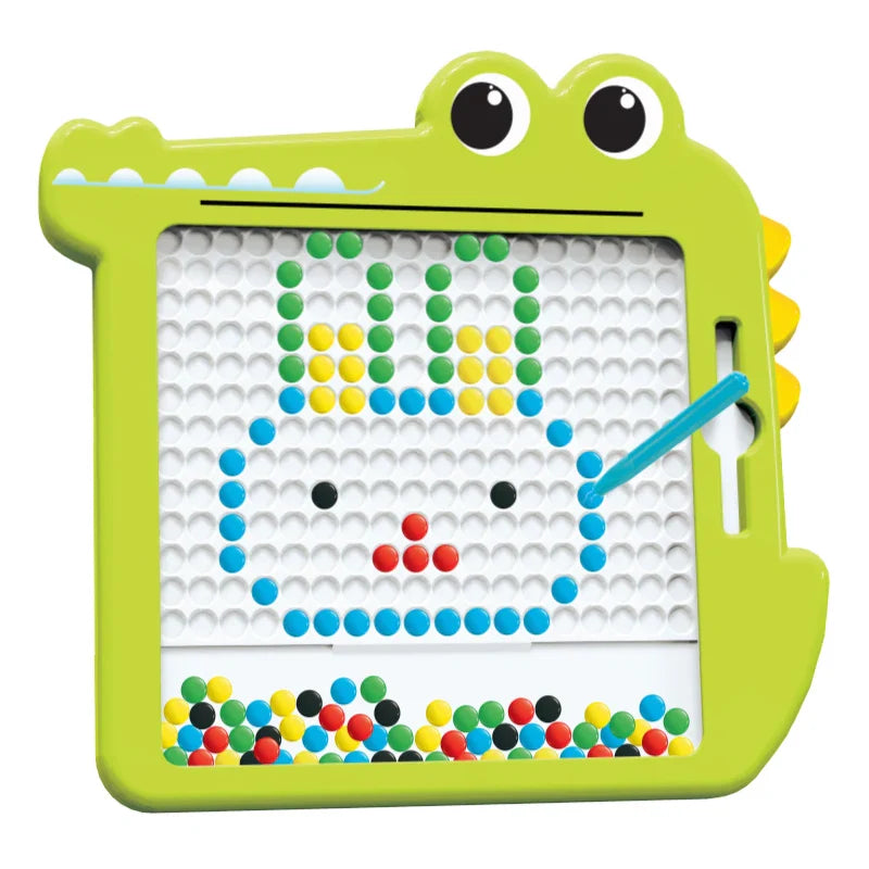 HKM-738387 Colorful Beads Magnetic Drawing Board for Kids - Educational Plastic Toy for Creative Learning