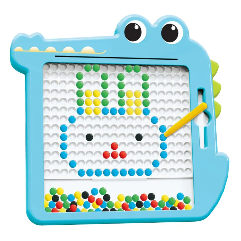 HKM-738387 Colorful Beads Magnetic Drawing Board for Kids - Educational Plastic Toy for Creative Learning