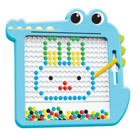 HKM-738387 Colorful Beads Magnetic Drawing Board for Kids - Educational Plastic Toy for Creative Learning