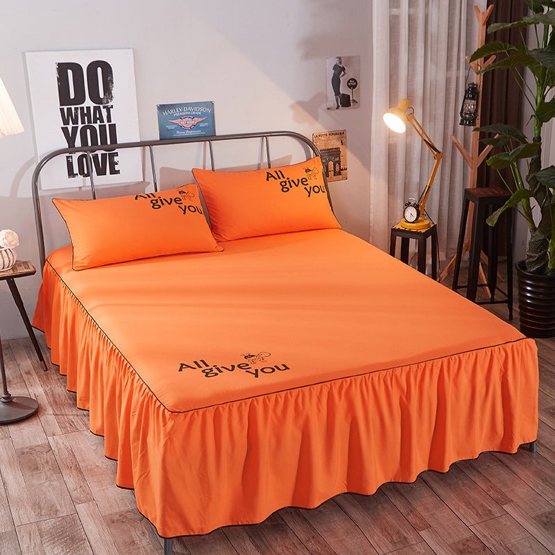 HKM-738579 Breathable Sanding Fabric Bed Skirt for a Stylish Bedroom Look