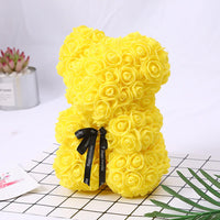HKM-738643 25 cm Plush Teddy Rose Bear with Box – Perfect Gift for Valentine's Day, Mother's Day, and Special Occasions