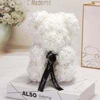 HKM-738643 25 cm Plush Teddy Rose Bear with Box – Perfect Gift for Valentine's Day, Mother's Day, and Special Occasions