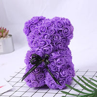 HKM-738643 25 cm Plush Teddy Rose Bear with Box – Perfect Gift for Valentine's Day, Mother's Day, and Special Occasions