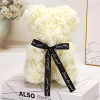 HKM-738643 25 cm Plush Teddy Rose Bear with Box – Perfect Gift for Valentine's Day, Mother's Day, and Special Occasions