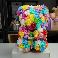HKM-738643 25 cm Plush Teddy Rose Bear with Box – Perfect Gift for Valentine's Day, Mother's Day, and Special Occasions