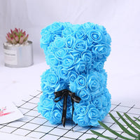 HKM-738643 25 cm Plush Teddy Rose Bear with Box – Perfect Gift for Valentine's Day, Mother's Day, and Special Occasions