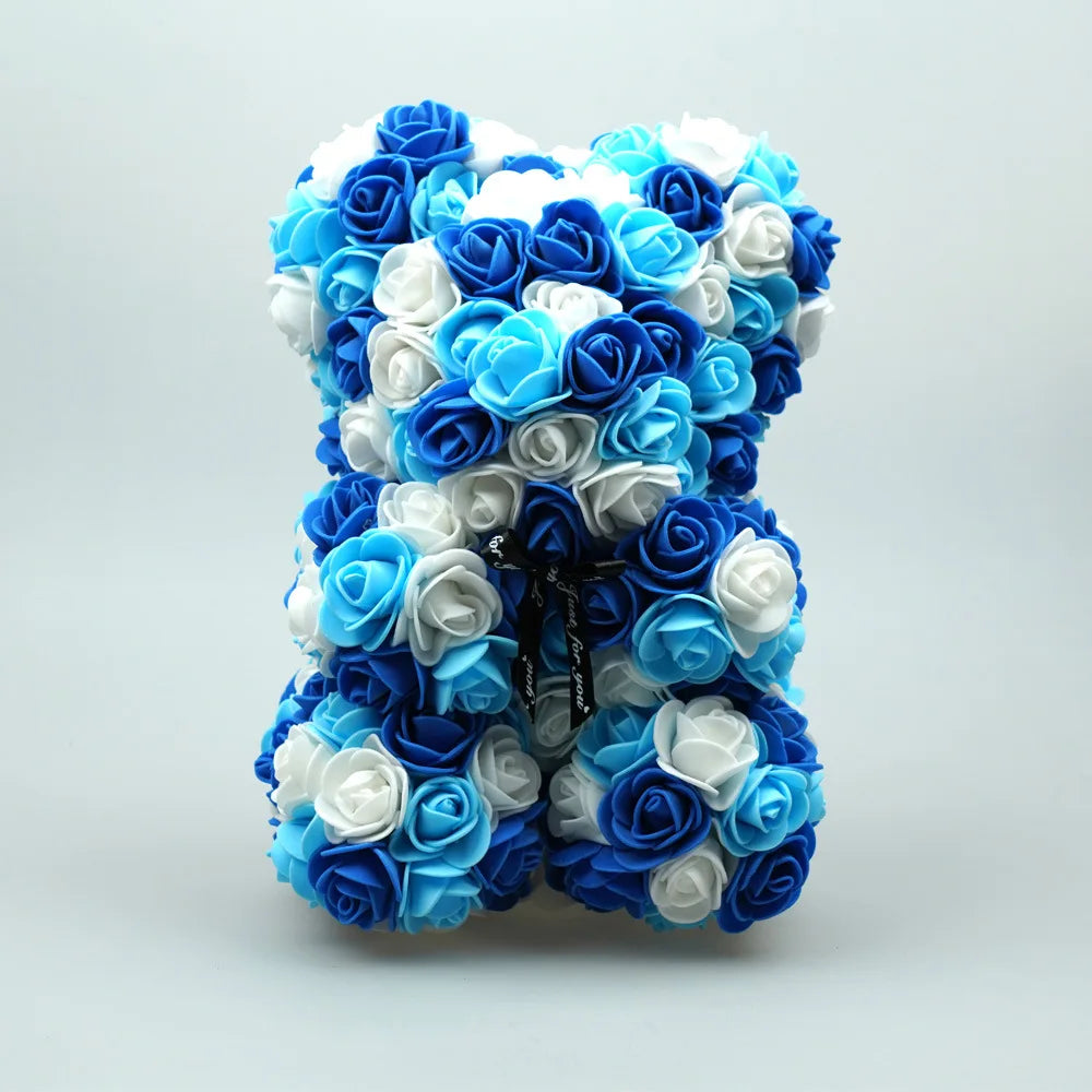 KTX-738643 25 cm Plush Teddy Rose Bear with Box – Perfect Gift for Valentine's Day, Mother's Day, and Special Occasions