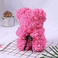 HKM-738643 25 cm Plush Teddy Rose Bear with Box – Perfect Gift for Valentine's Day, Mother's Day, and Special Occasions