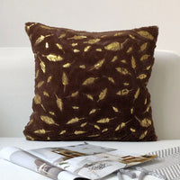 HKM-738707 Modern European Style Plaid Cotton and Linen Pillowcase, Blended Material, Chinese Pattern Design