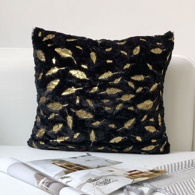 HKM-738707 Modern European Style Plaid Cotton and Linen Pillowcase, Blended Material, Chinese Pattern Design