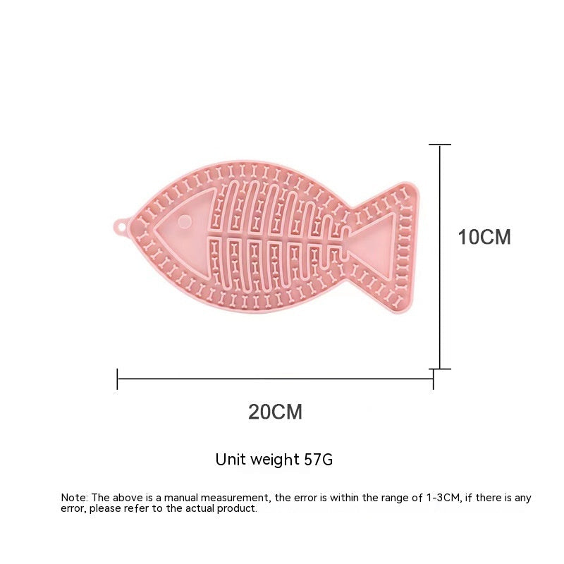 HKM-738835 Fish-Shaped and Round Silicone Snack Pads for Pets - Various Colors Available