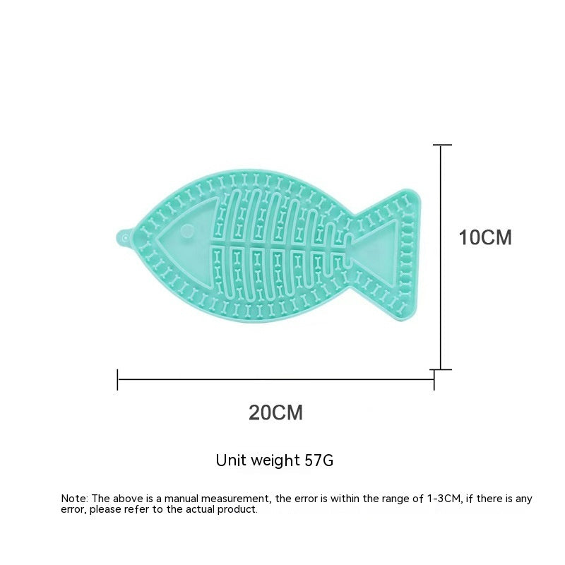 HKM-738835 Fish-Shaped and Round Silicone Snack Pads for Pets - Various Colors Available