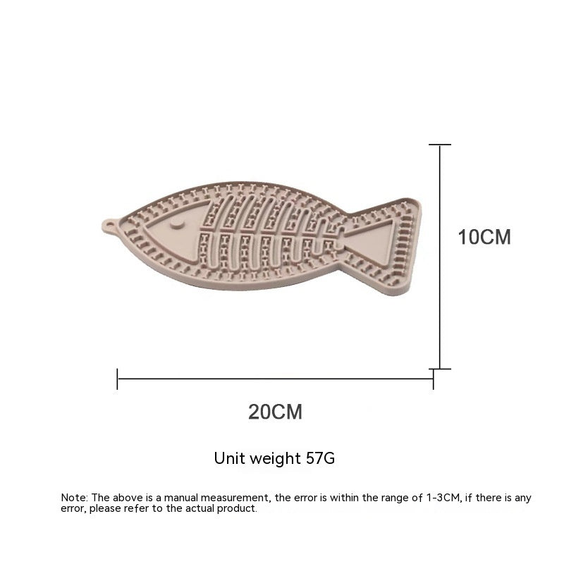 HKM-738835 Fish-Shaped and Round Silicone Snack Pads for Pets - Various Colors Available