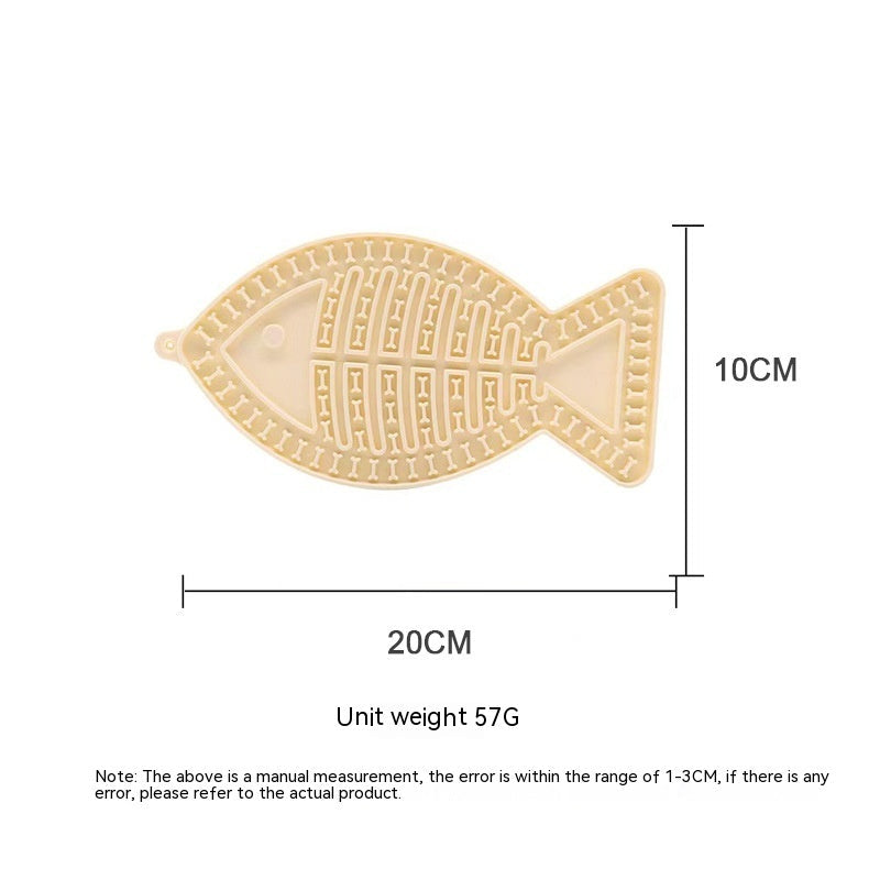 HKM-738835 Fish-Shaped and Round Silicone Snack Pads for Pets - Various Colors Available
