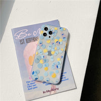 HKM-738899 Color Wave Dots TPU Back Cover for Apple 12 Mobile Phone - Blue Design