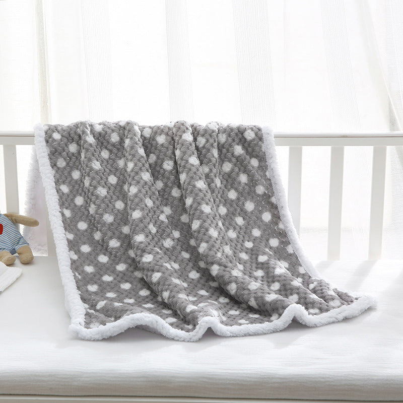 HKM-738963 Cozy Double-Layered Lambswool Thermal Blanket for Babies in Various Patterns and Colors