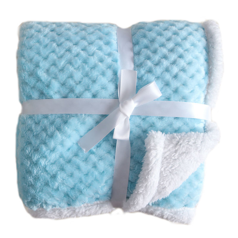 HKM-738963 Cozy Double-Layered Lambswool Thermal Blanket for Babies in Various Patterns and Colors
