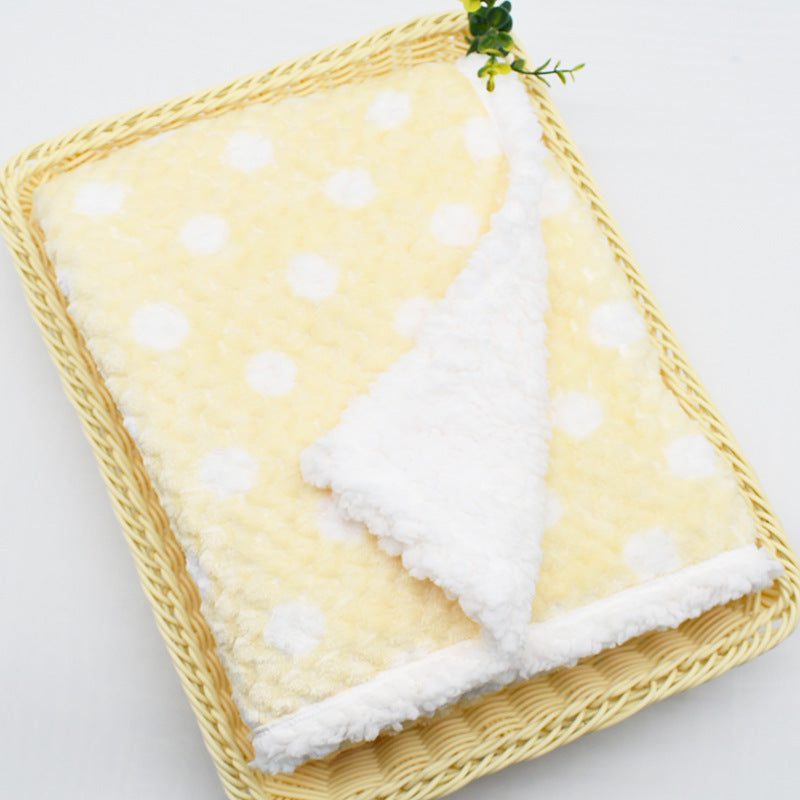 HKM-738963 Cozy Double-Layered Lambswool Thermal Blanket for Babies in Various Patterns and Colors
