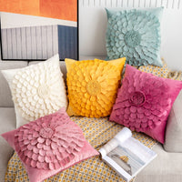 HKM-739027 Flower Pattern Velvet Pillowcase in 45x45cm and 30x50cm Sizes for Home and Commercial Use