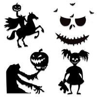 HKM-739091 Halloween Felt Cloth Decorative Door Stickers - Skull Hand & Pumpkin Designs