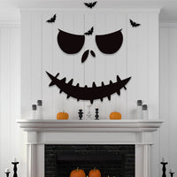 HKM-739091 Halloween Felt Cloth Decorative Door Stickers - Skull Hand & Pumpkin Designs