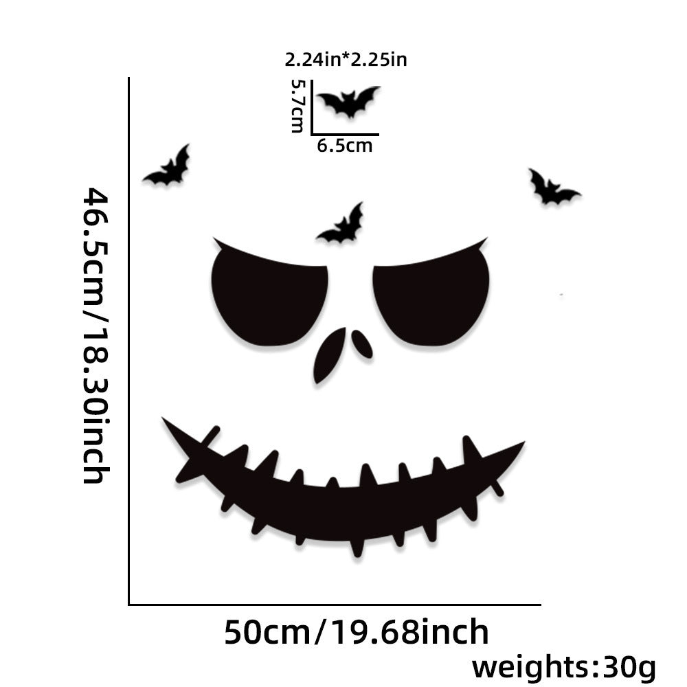 HKM-739091 Halloween Felt Cloth Decorative Door Stickers - Skull Hand & Pumpkin Designs