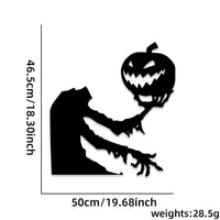 HKM-739091 Halloween Felt Cloth Decorative Door Stickers - Skull Hand & Pumpkin Designs