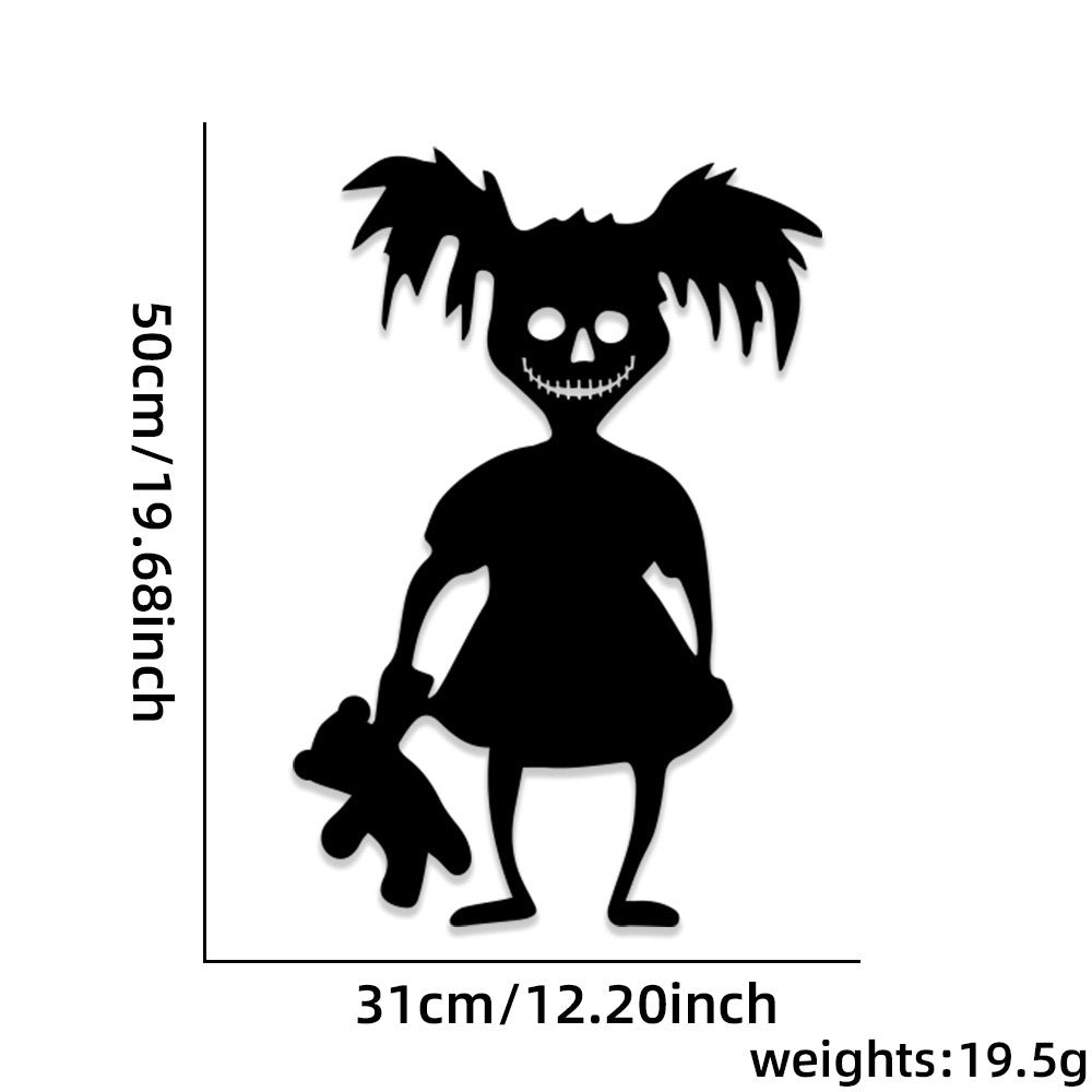 HKM-739091 Halloween Felt Cloth Decorative Door Stickers - Skull Hand & Pumpkin Designs