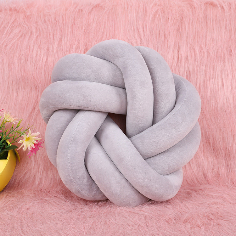 HKM-739091 Knotted Lumbar Pillow with Memory Foam Fill, 100% Polyester Fiber, 30 cm x 12 cm