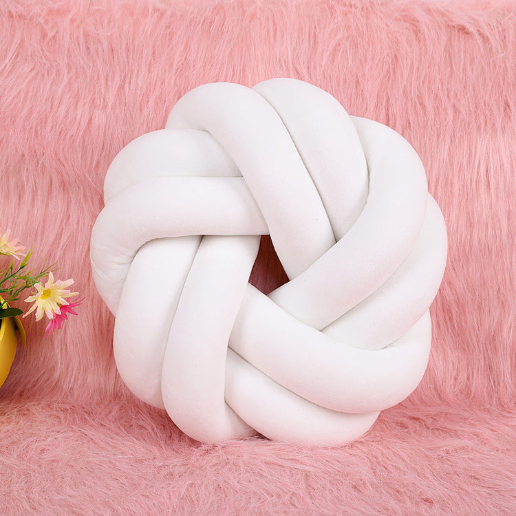 HKM-739091 Knotted Lumbar Pillow with Memory Foam Fill, 100% Polyester Fiber, 30 cm x 12 cm