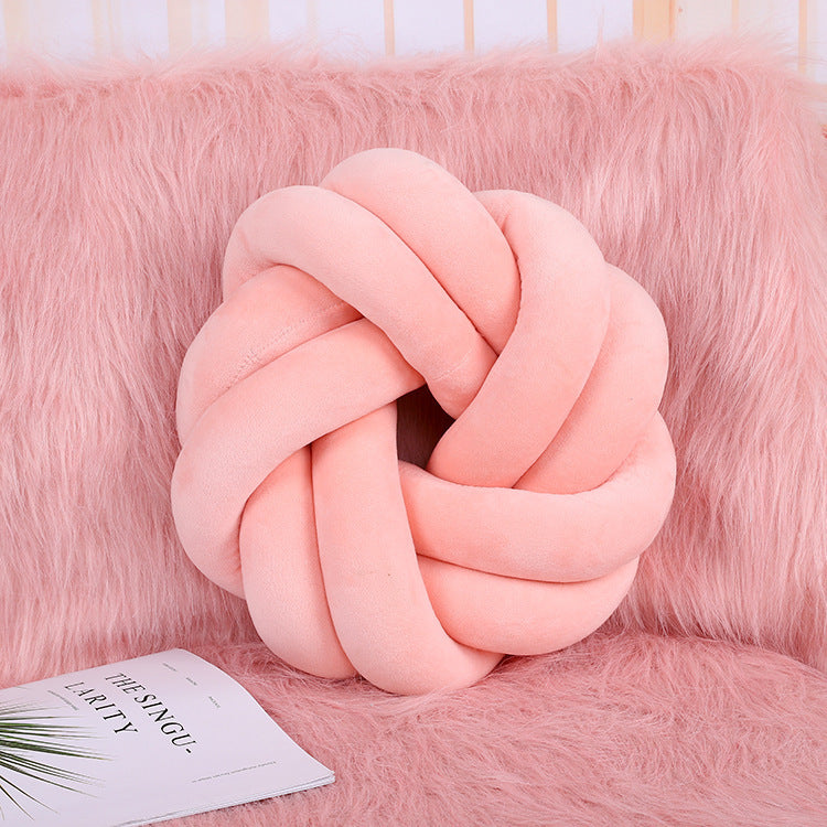 HKM-739091 Knotted Lumbar Pillow with Memory Foam Fill, 100% Polyester Fiber, 30 cm x 12 cm