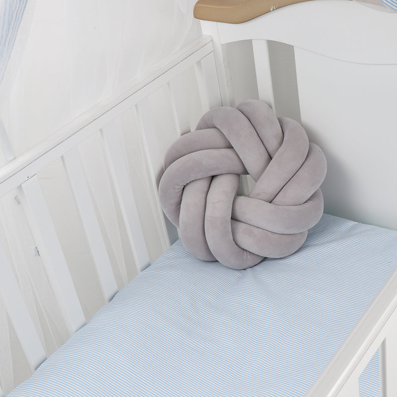 HKM-739091 Knotted Lumbar Pillow with Memory Foam Fill, 100% Polyester Fiber, 30 cm x 12 cm
