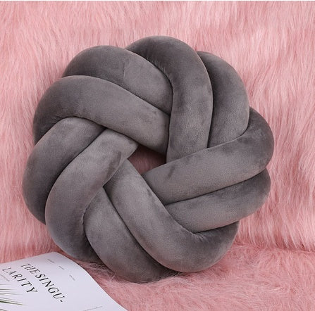 HKM-739091 Knotted Lumbar Pillow with Memory Foam Fill, 100% Polyester Fiber, 30 cm x 12 cm