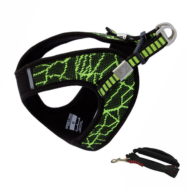 HKM-739155 V8 Comfortable Breathable Mesh Dog Chest Harness - Reflective Quick Release for Small and Medium Breeds