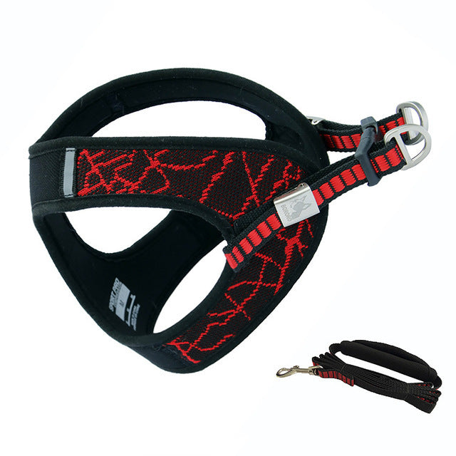 HKM-739155 V8 Comfortable Breathable Mesh Dog Chest Harness - Reflective Quick Release for Small and Medium Breeds