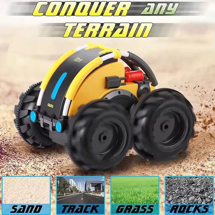 HKM-739219 Amphibious 360° Double-Sided Remote-Controlled Stunt Car for All Terrains, Electric Off-Road Vehicle, 1:24 Scale