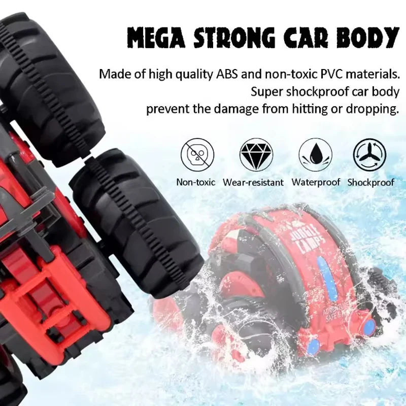 HKM-739219 Amphibious 360° Double-Sided Remote-Controlled Stunt Car for All Terrains, Electric Off-Road Vehicle, 1:24 Scale