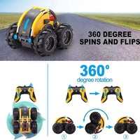 HKM-739219 Amphibious 360° Double-Sided Remote-Controlled Stunt Car for All Terrains, Electric Off-Road Vehicle, 1:24 Scale