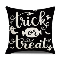 HKM-739347 Pumpkin Cartoon Alphabet Cushion Cover - Nordic Style Linen Waist Pillowcase 45x45cm