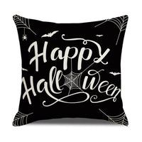HKM-739347 Pumpkin Cartoon Alphabet Cushion Cover - Nordic Style Linen Waist Pillowcase 45x45cm