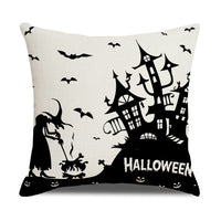 HKM-739347 Pumpkin Cartoon Alphabet Cushion Cover - Nordic Style Linen Waist Pillowcase 45x45cm