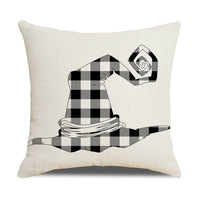 HKM-739347 Pumpkin Cartoon Alphabet Cushion Cover - Nordic Style Linen Waist Pillowcase 45x45cm