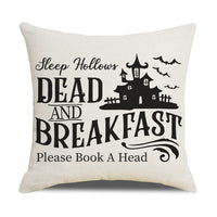 HKM-739347 Pumpkin Cartoon Alphabet Cushion Cover - Nordic Style Linen Waist Pillowcase 45x45cm