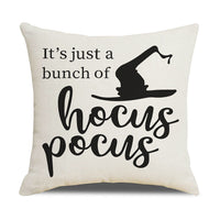 HKM-739347 Pumpkin Cartoon Alphabet Cushion Cover - Nordic Style Linen Waist Pillowcase 45x45cm