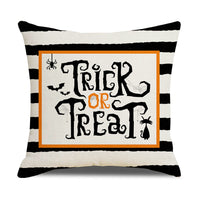 HKM-739347 Pumpkin Cartoon Alphabet Cushion Cover - Nordic Style Linen Waist Pillowcase 45x45cm