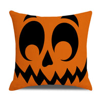 HKM-739347 Pumpkin Cartoon Alphabet Cushion Cover - Nordic Style Linen Waist Pillowcase 45x45cm