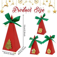 HKM-739411 20-Piece Christmas Candy Boxes in 4 Designs with Ribbons - DIY Paper Sweet Boxes for Holiday Treats