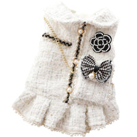 HKM-739539 Pet Woolen Princess Skirt in White, Blue, and Pink - Sizes XS to XL